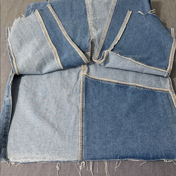 Nasty Gal Denim Patchwork Split Front Maxi Skirt Women’s Size 6 Blue NWT - Picture 8 of 10